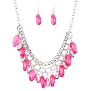 Spring daydream pink and silver necklace